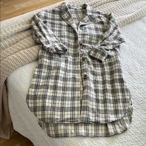 Plaid Button-Up Shirt